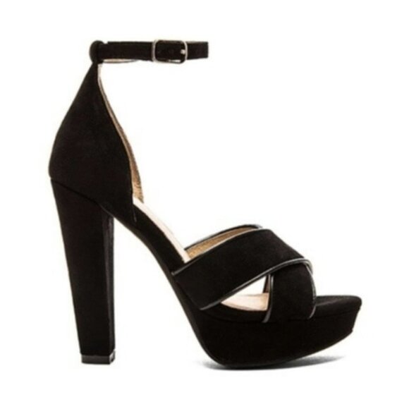 NEW RAYE Revolve Hedi Black Suede Platform Heels Sz. 8.5 - Picture 2 of 10